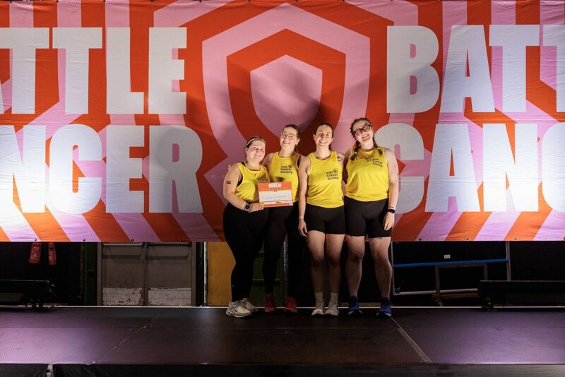 Ellen O'Donoghue, Nicole Glennon, Muillian Duffy, and Saoirse Hanley after completing Battle Cancer. Photo: Aislinn McGinn Photography